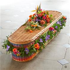 Tropical Coffin Spray with Side Garland